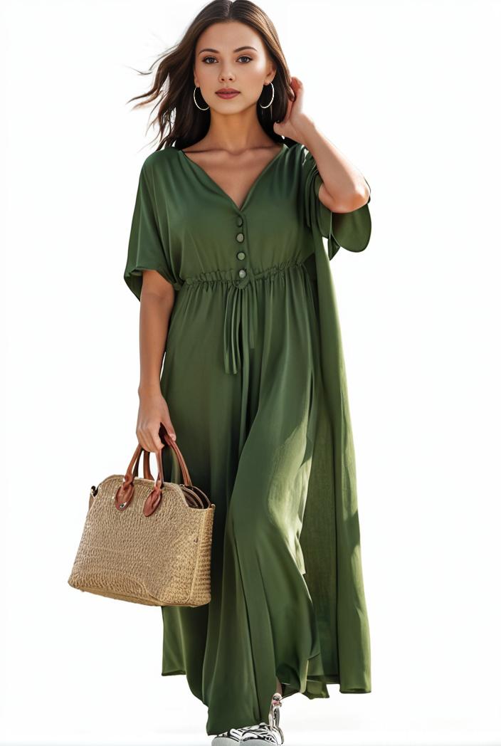 plus size casual dress women s plus solid v neck short sleeve ruffle trim smock dress 133496