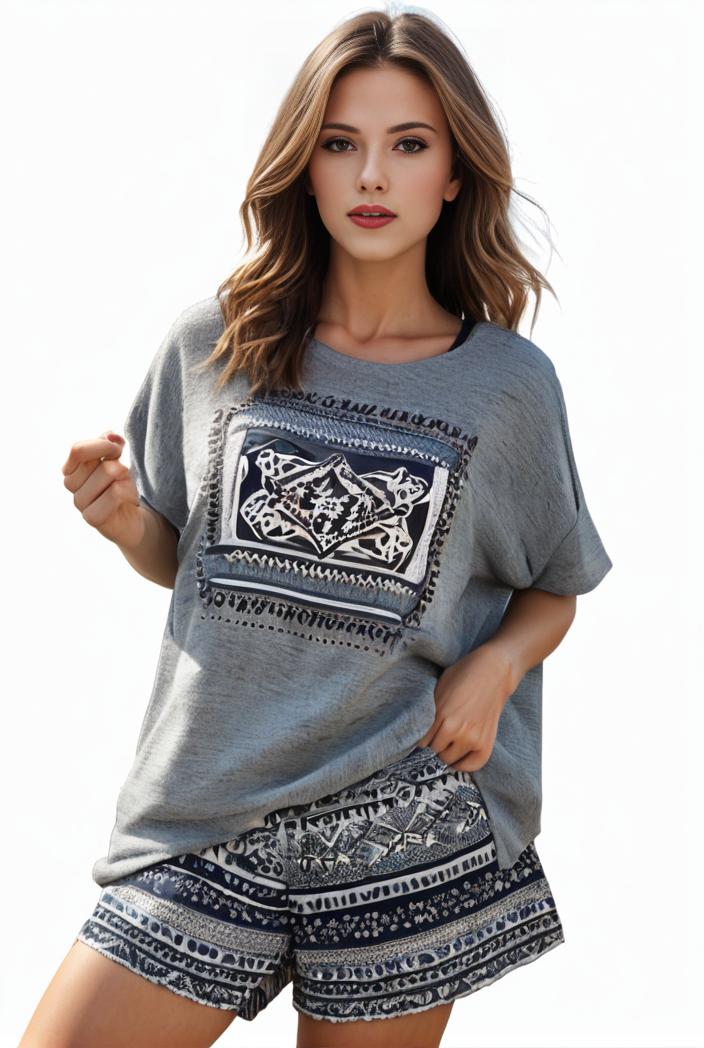 plus size casual pajama two piece set women s plus leopard heart print short sleeve tee shorts pajama 2 piece set 133662