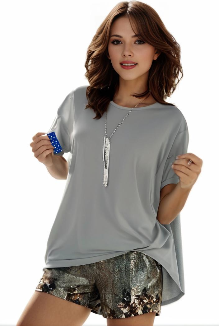 plus size casual pajama two piece set women s plus leopard heart print short sleeve tee shorts pajama 2 piece set 133695