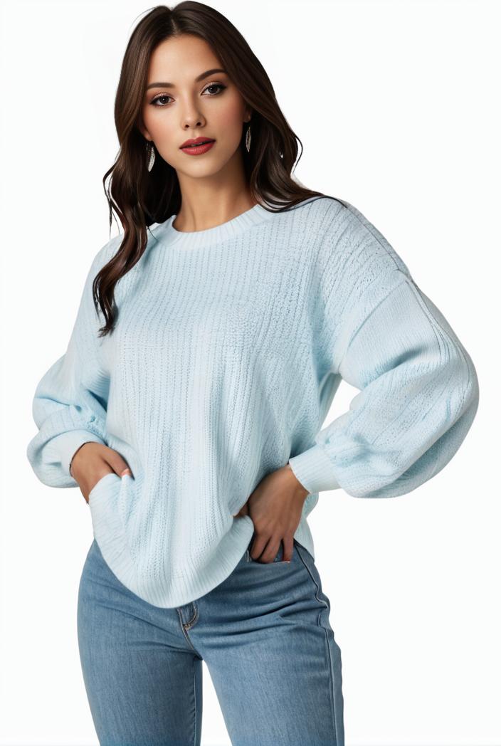 plus size casual sweatshirt women s plus solid waffle pattern long sleeve round neck sweatshirt 133932