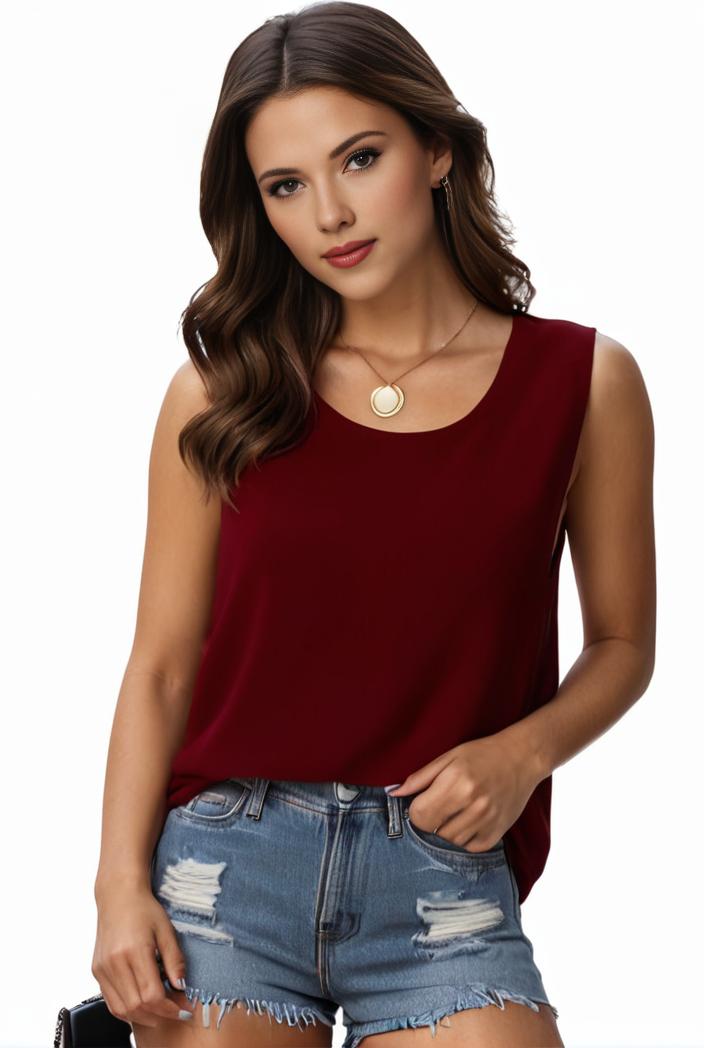 plus size casual tank top women s plus solid square neck pleated medium stretch tank top 134164