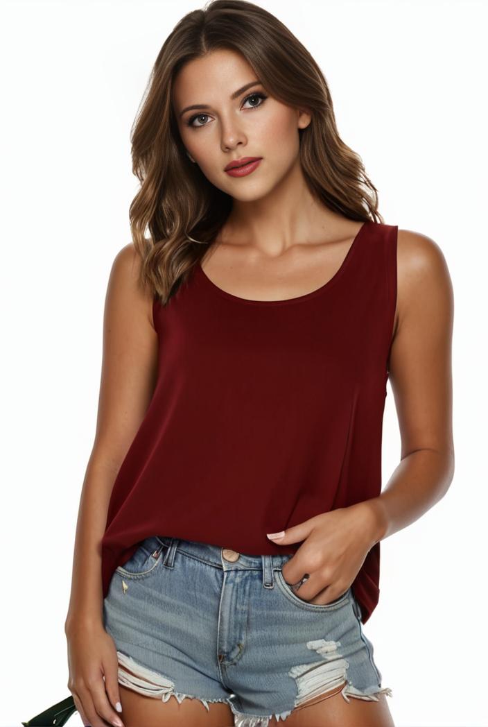 plus size casual tank top women s plus solid square neck pleated medium stretch tank top 134163