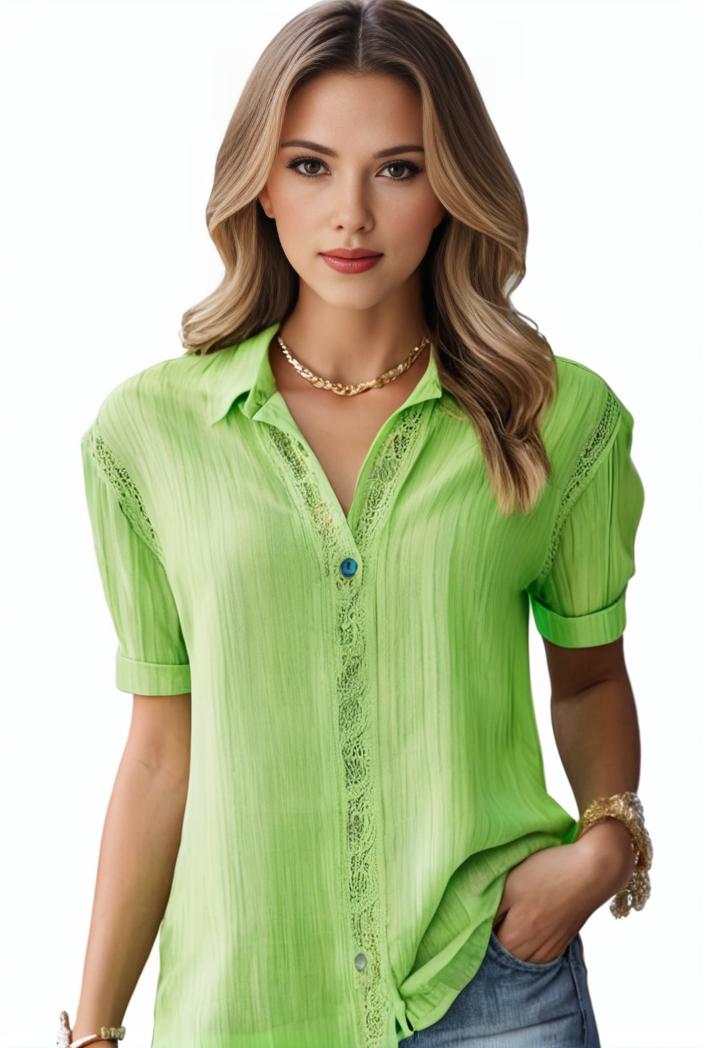 plus size elegant blouse women s plus solid contrast lace ribbed puff sleeve v neck shirt top 134410