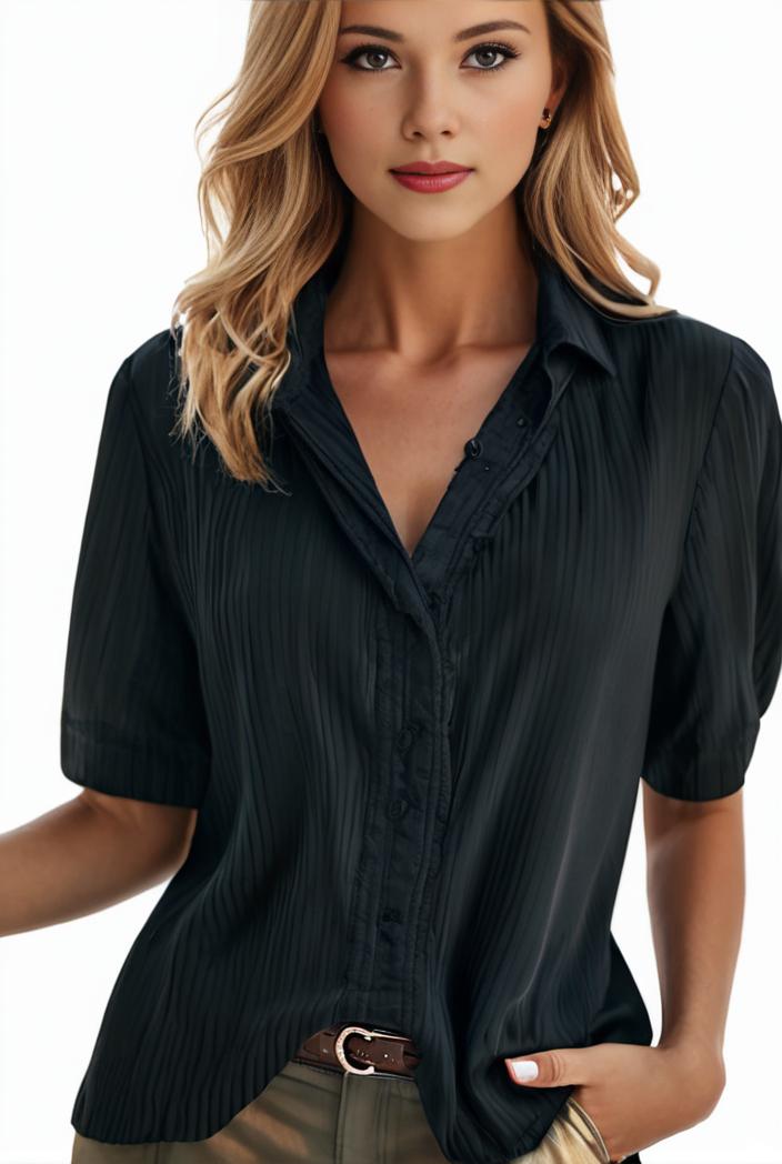 plus size elegant blouse women s plus solid contrast lace ribbed puff sleeve v neck shirt top 134420