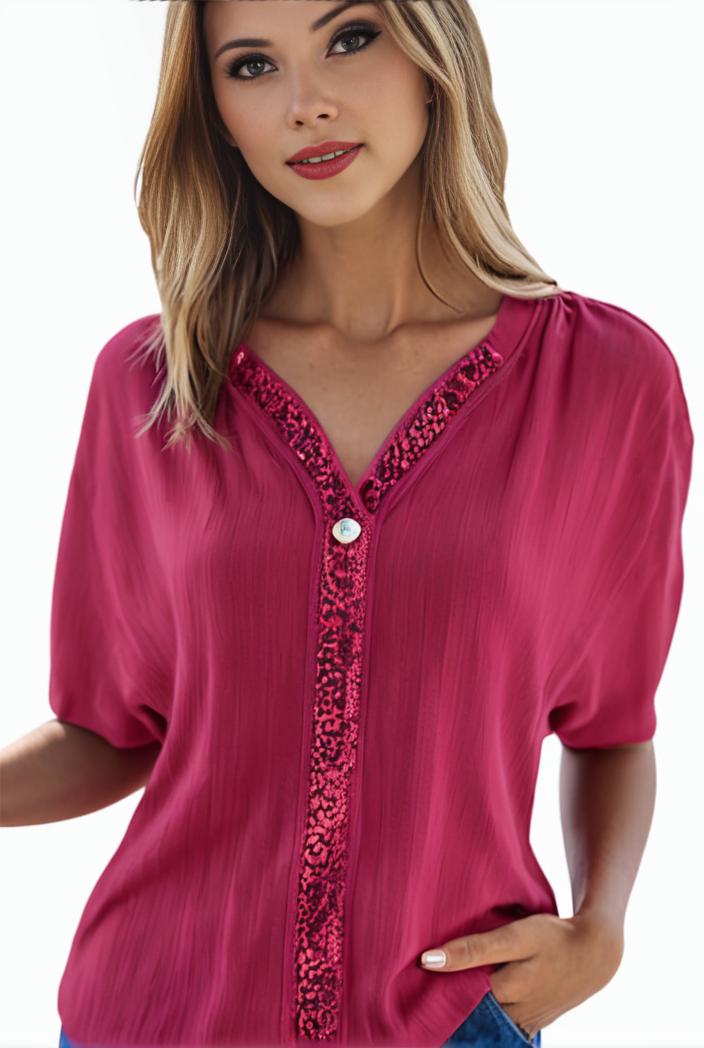 plus size elegant blouse women s plus solid contrast lace ribbed puff sleeve v neck shirt top 134423