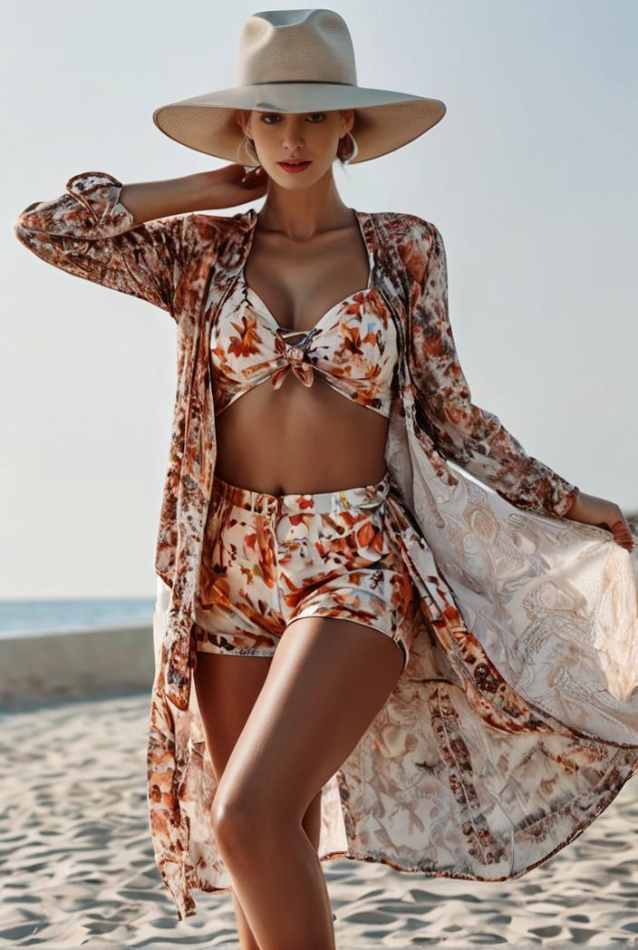 3 pieces sexy print bikini women high waist swimsuit cover up swimwear female lady bathing suit swimming summer beachwear 125077