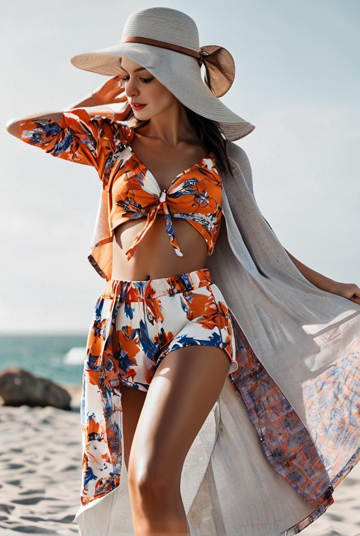 3 pieces sexy print bikini women high waist swimsuit cover up swimwear female lady bathing suit swimming summer beachwear 125206
