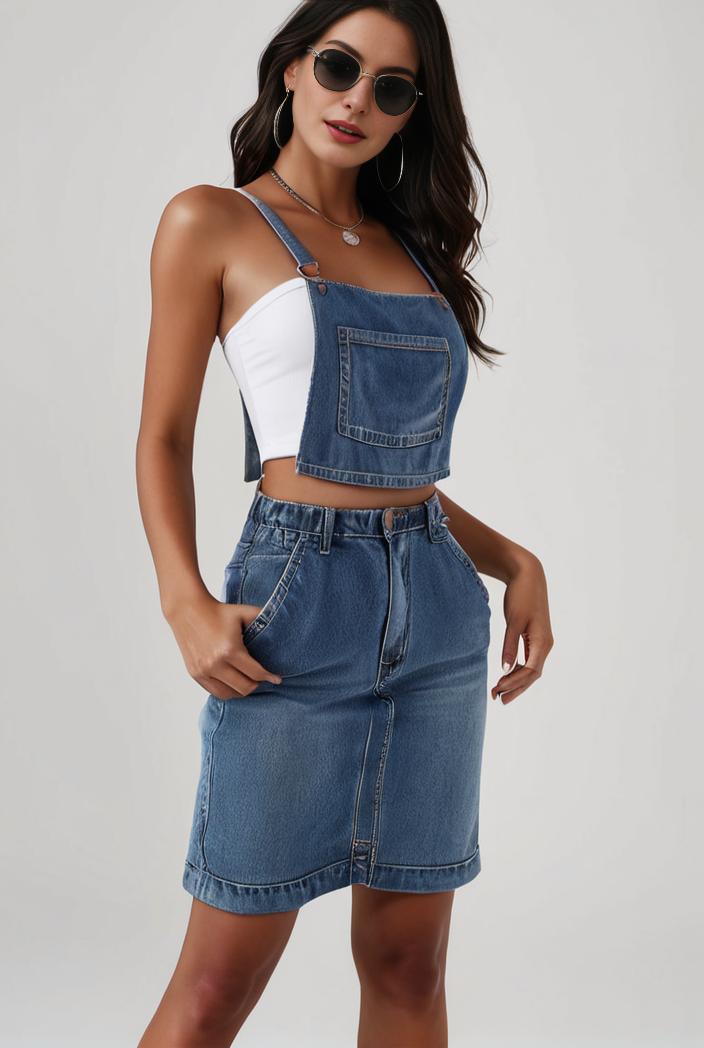 blue denim jumpsuit with distressed ripped details for women 126052