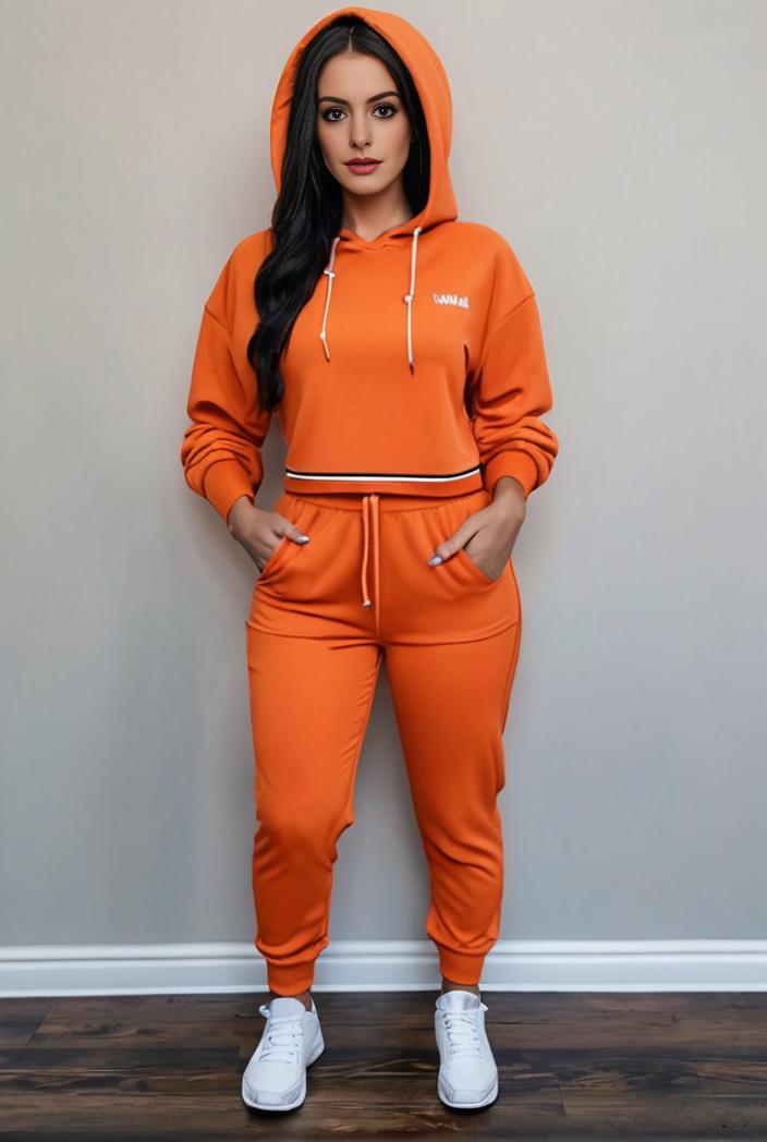 casual drawstring pants and hoodie combo set for women 128716