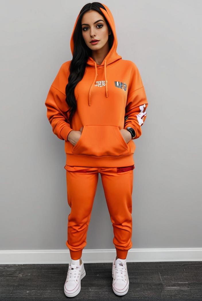 casual drawstring pants and hoodie combo set for women 128717