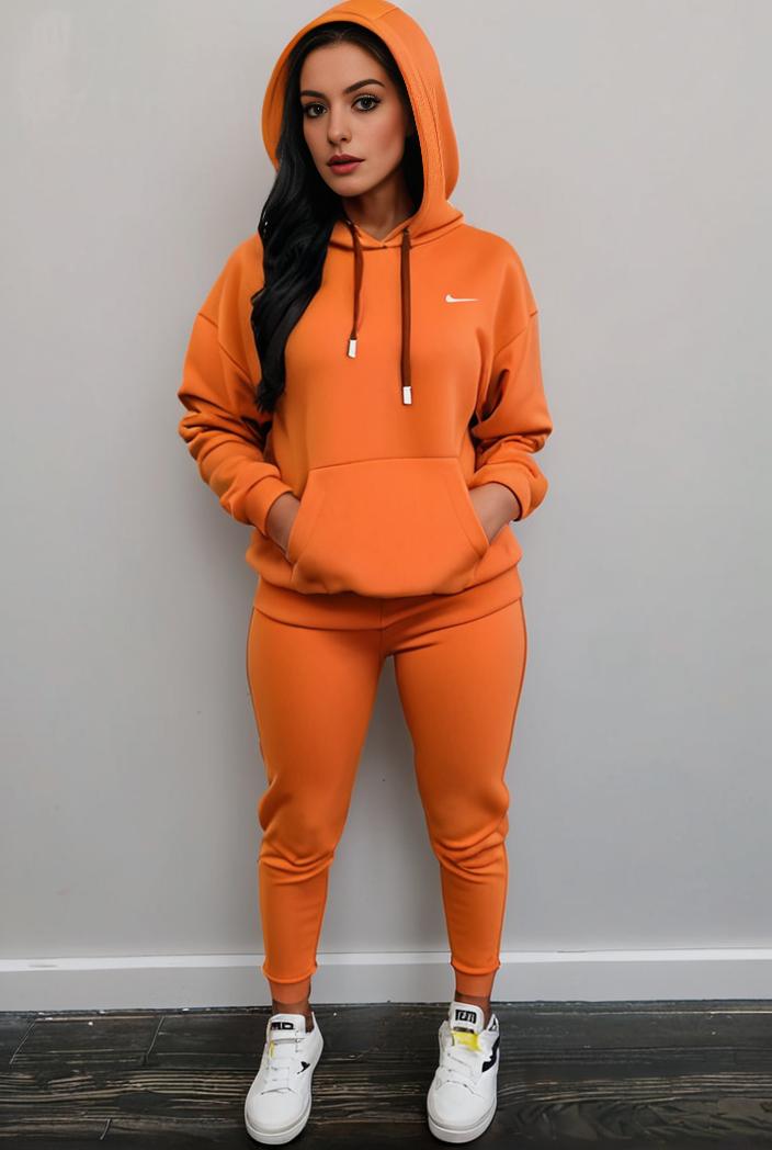 casual drawstring pants and hoodie combo set for women 128720