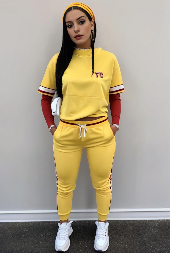 casual drawstring pants and hoodie combo set for women 128731