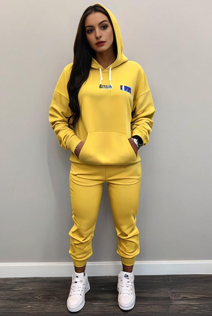 casual drawstring pants and hoodie combo set for women 128733