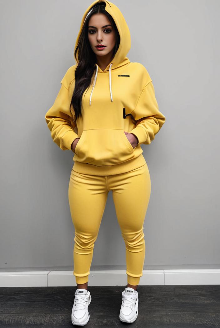 casual drawstring pants and hoodie combo set for women 128735