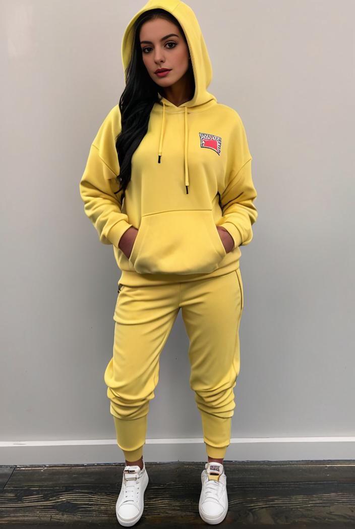 casual drawstring pants and hoodie combo set for women 128736