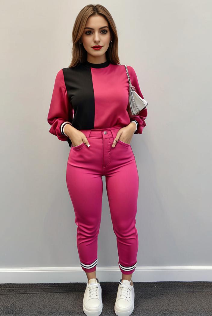 casual drawstring pants and hoodie combo set for women 128741