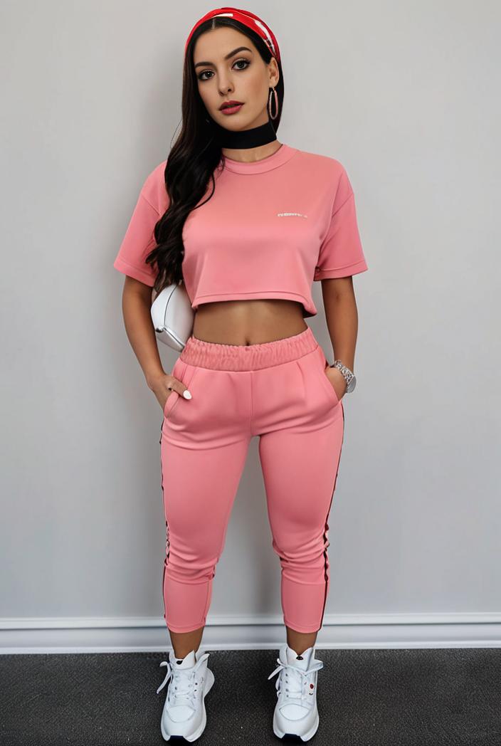 casual drawstring pants and hoodie combo set for women 128747