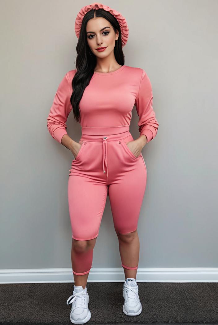 casual drawstring pants and hoodie combo set for women 128748