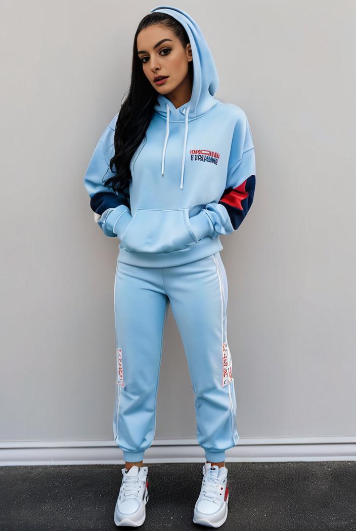 casual drawstring pants and hoodie combo set for women 128755