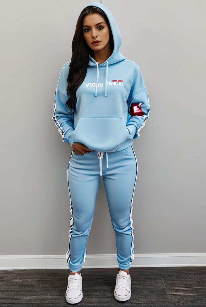 casual drawstring pants and hoodie combo set for women 128757
