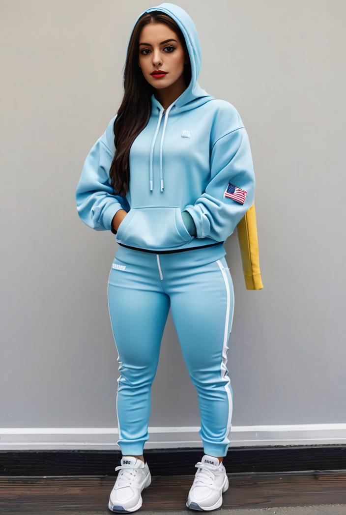 casual drawstring pants and hoodie combo set for women 128758