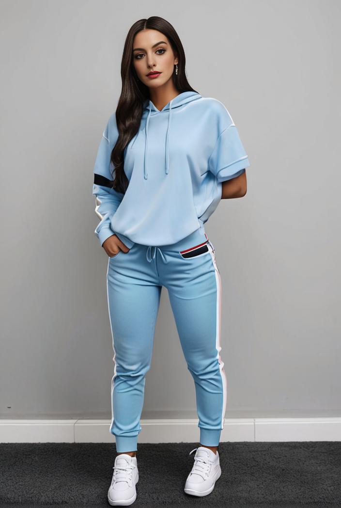 casual drawstring pants and hoodie combo set for women 128759