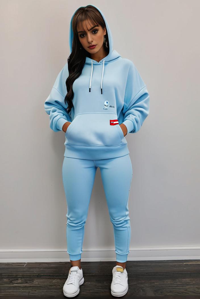 casual drawstring pants and hoodie combo set for women 128760