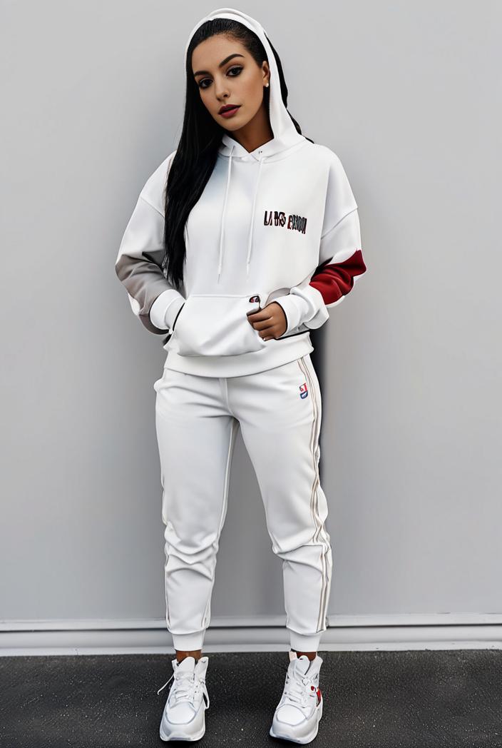casual drawstring pants and hoodie combo set for women 128763