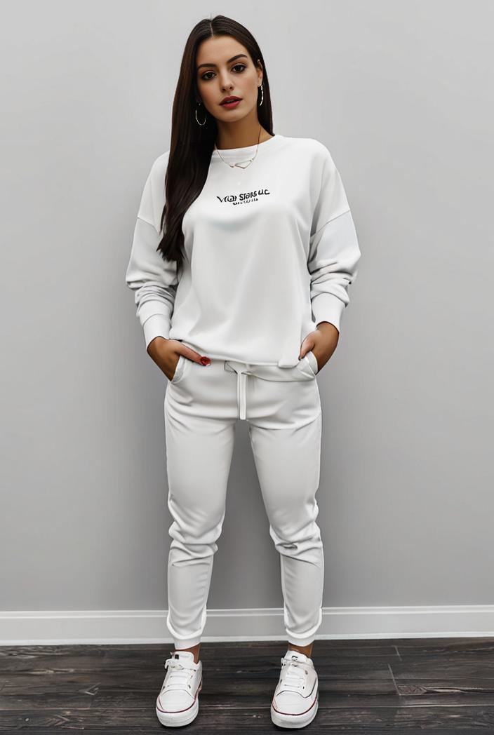 casual drawstring pants and hoodie combo set for women 128765