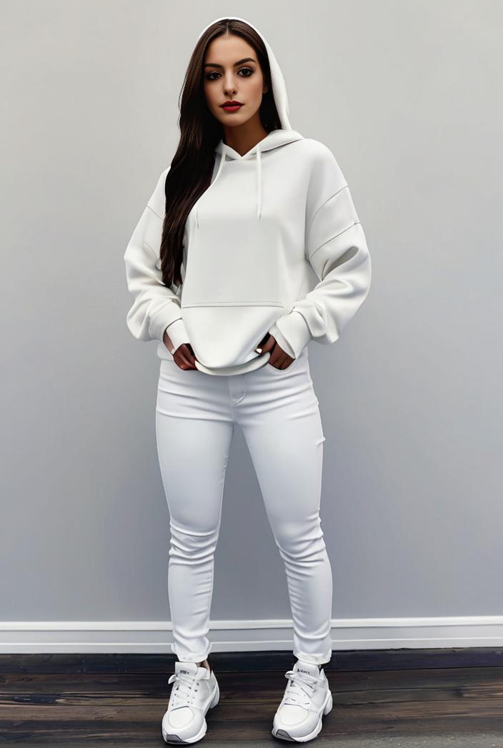 casual drawstring pants and hoodie combo set for women 128766