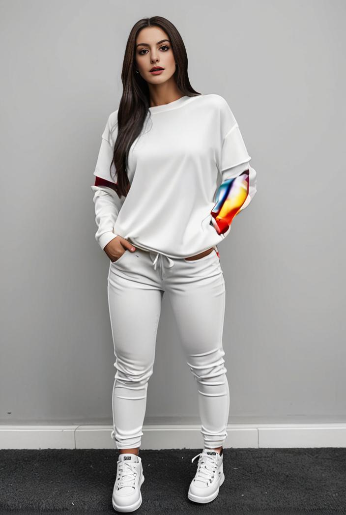 casual drawstring pants and hoodie combo set for women 128767