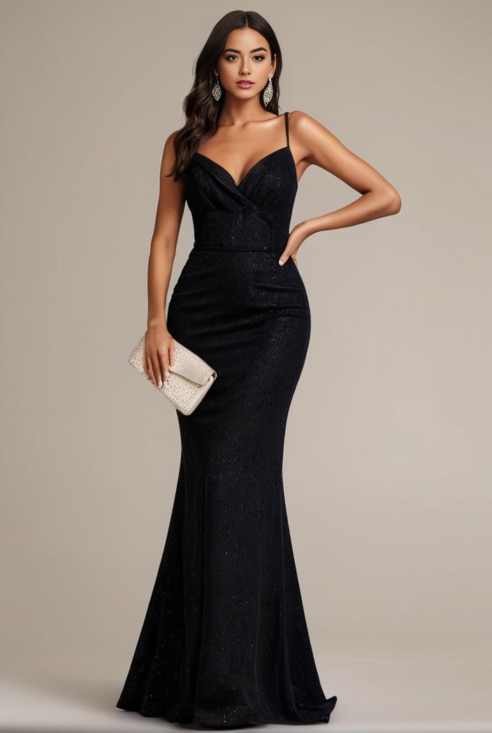 glitter spaghetti strap u veck open back bodycon stretchy evening dress 102214