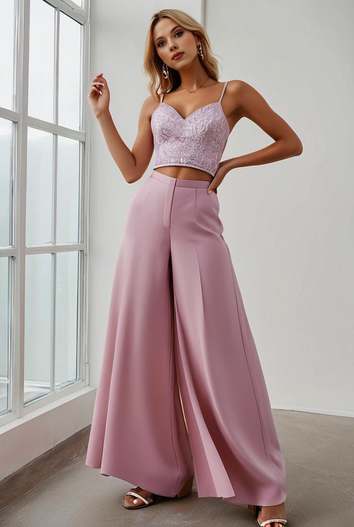 pleated v neck spaghetti strap high slit bridesmaid dress 127050
