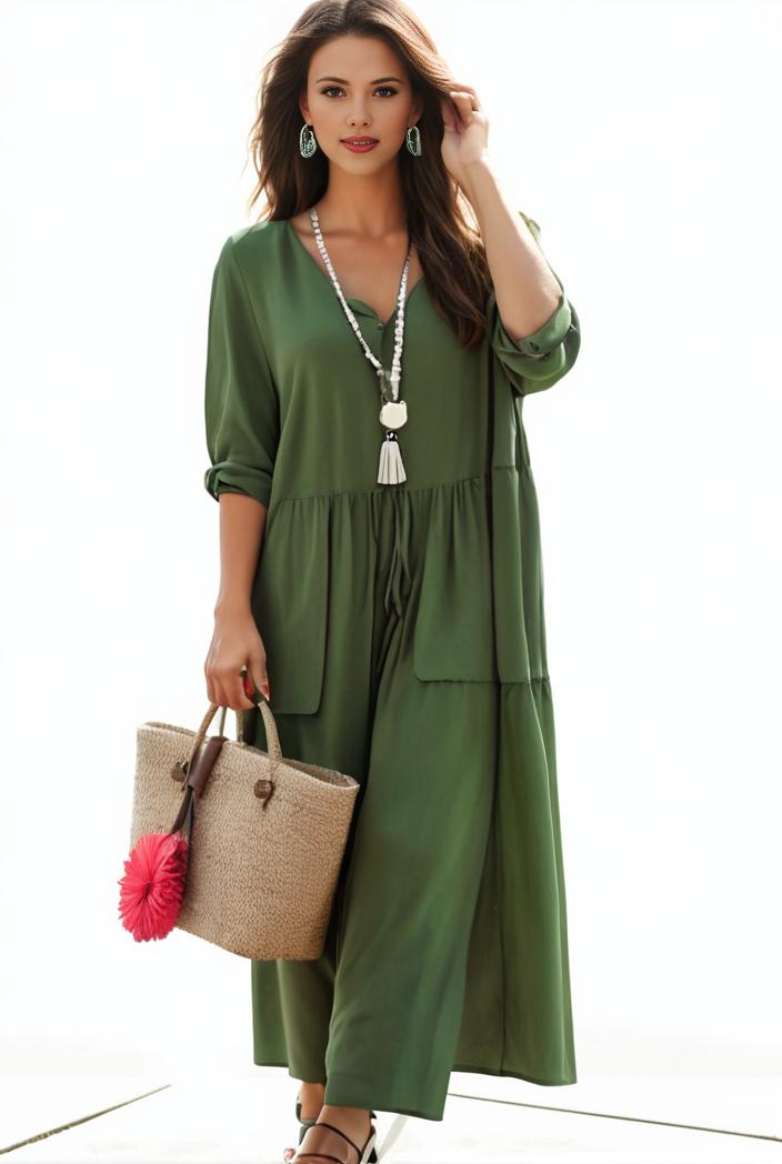 plus size casual dress women s plus solid v neck short sleeve ruffle trim smock dress 127393