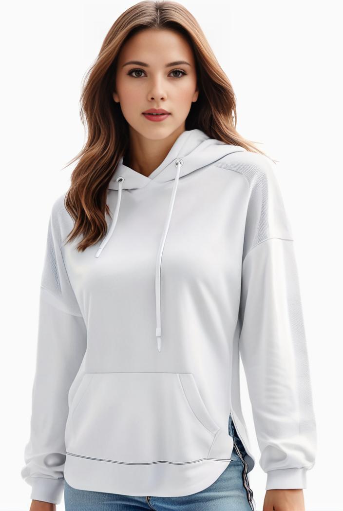 plus size casual sweatshirt women s plus solid cut out long sleeve slight stretch drawstring hoodie with pocket 127786