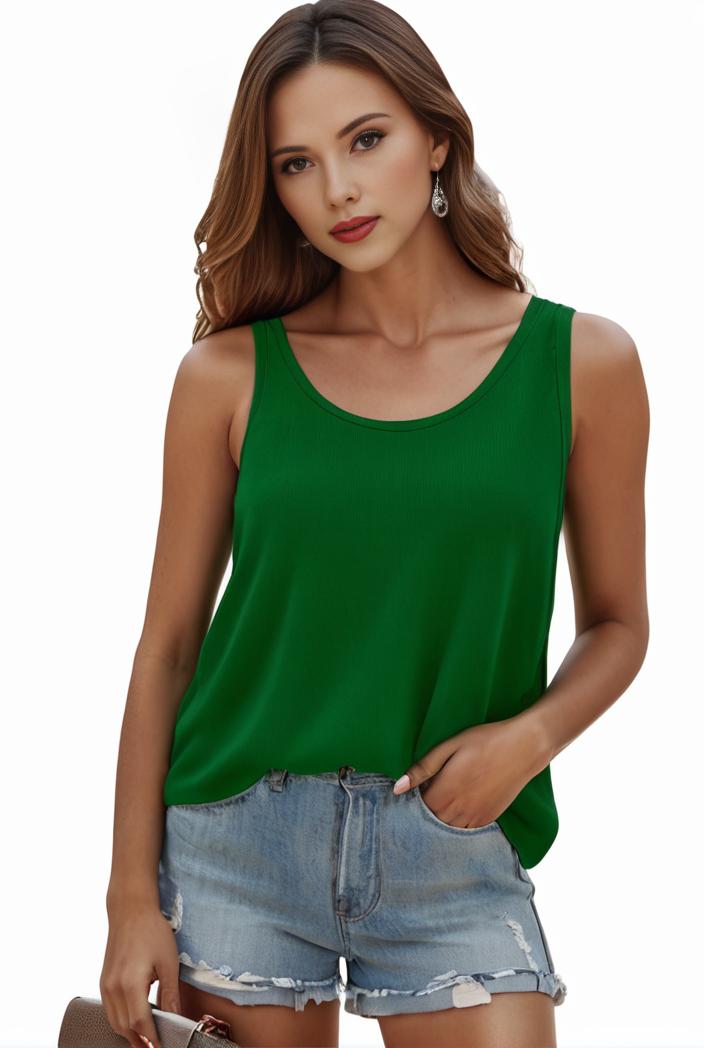 plus size casual tank top women s plus solid square neck pleated medium stretch tank top 128038