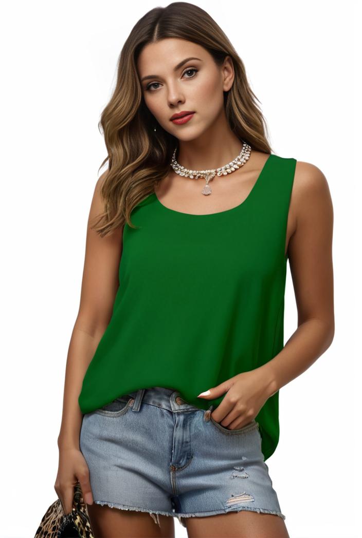plus size casual tank top women s plus solid square neck pleated medium stretch tank top 128040