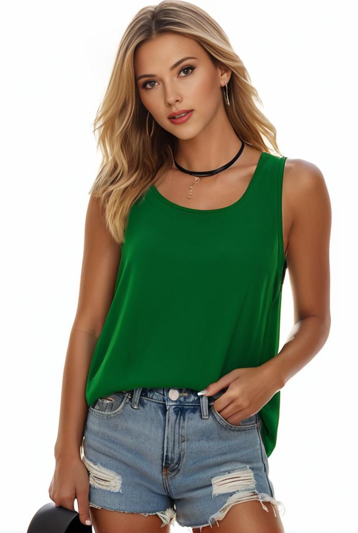 plus size casual tank top women s plus solid square neck pleated medium stretch tank top 128042