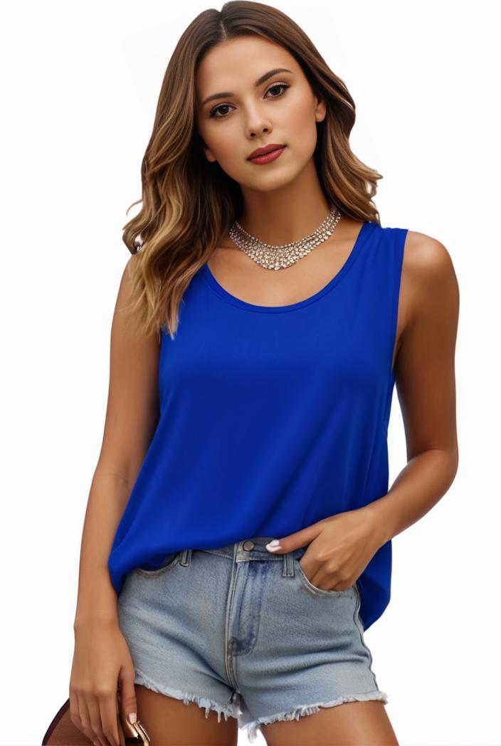 plus size casual tank top women s plus solid square neck pleated medium stretch tank top 128047