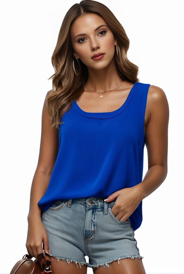 plus size casual tank top women s plus solid square neck pleated medium stretch tank top 128048