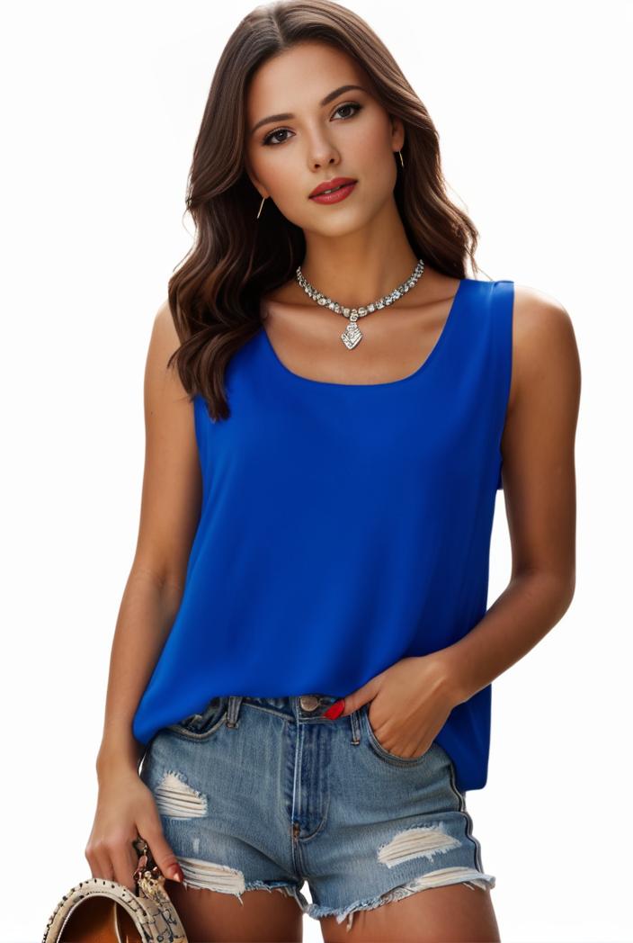 plus size casual tank top women s plus solid square neck pleated medium stretch tank top 128053