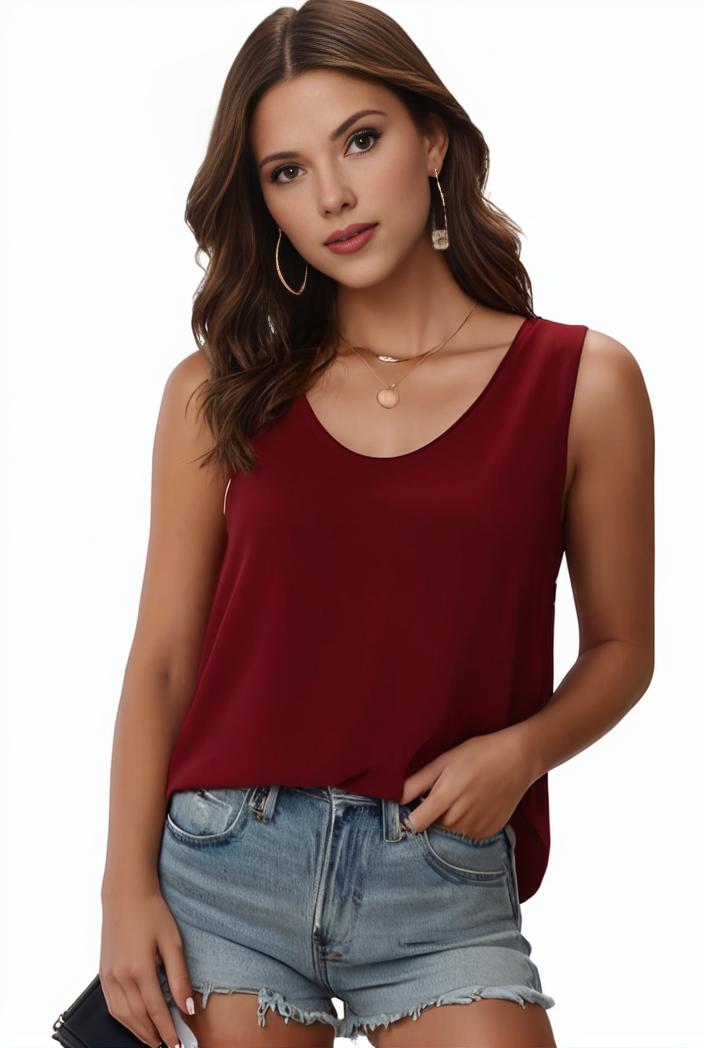 plus size casual tank top women s plus solid square neck pleated medium stretch tank top 128052