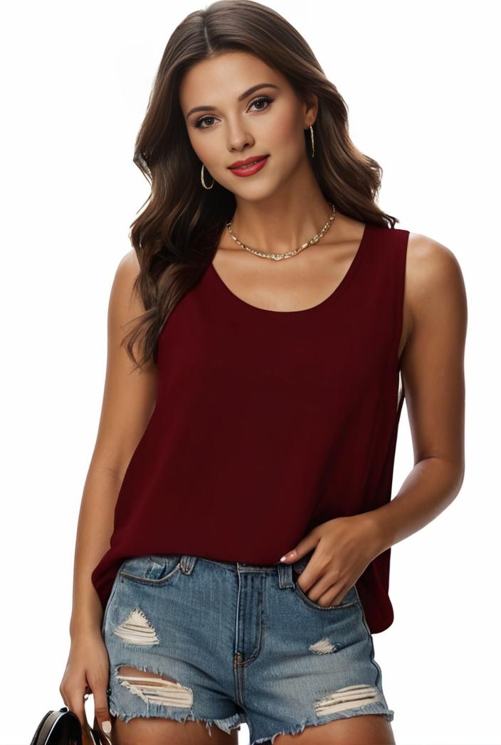 plus size casual tank top women s plus solid square neck pleated medium stretch tank top 128059