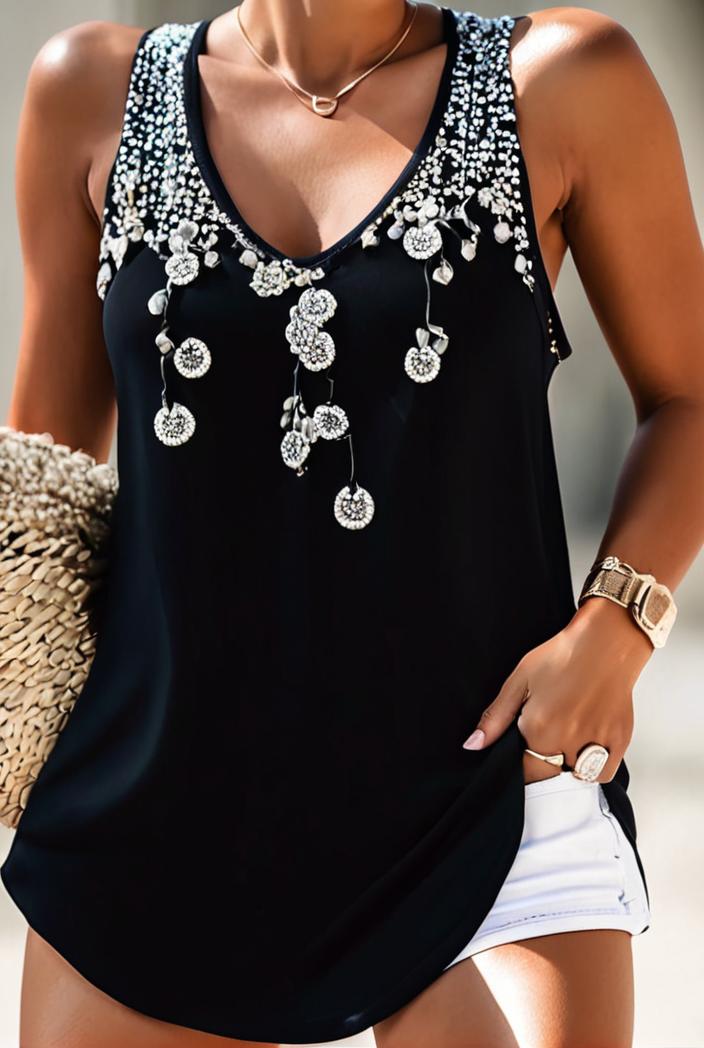 plus size casual top women s plus floral print v neck slight stretch tank top 128111