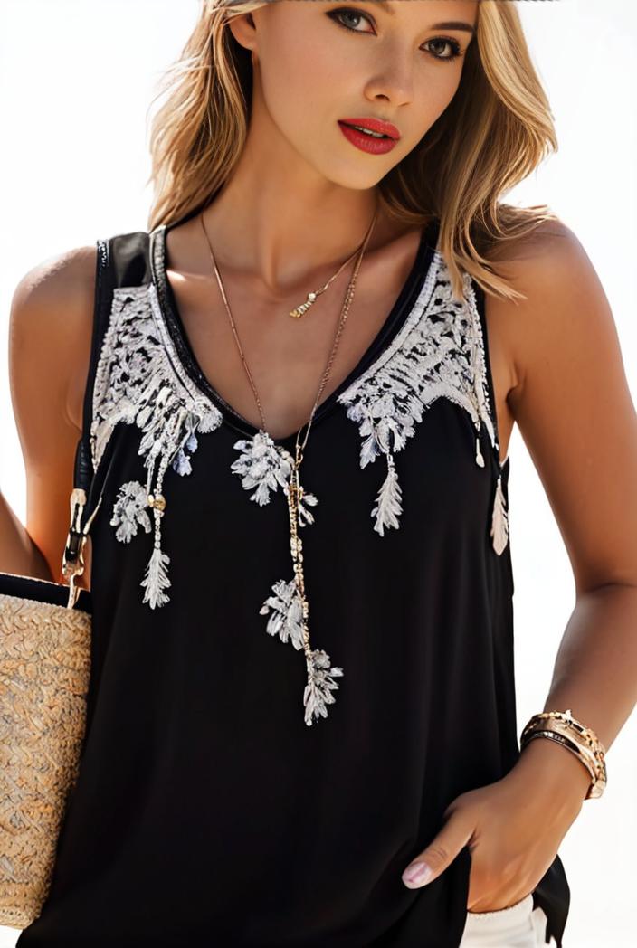 plus size casual top women s plus floral print v neck slight stretch tank top 128122