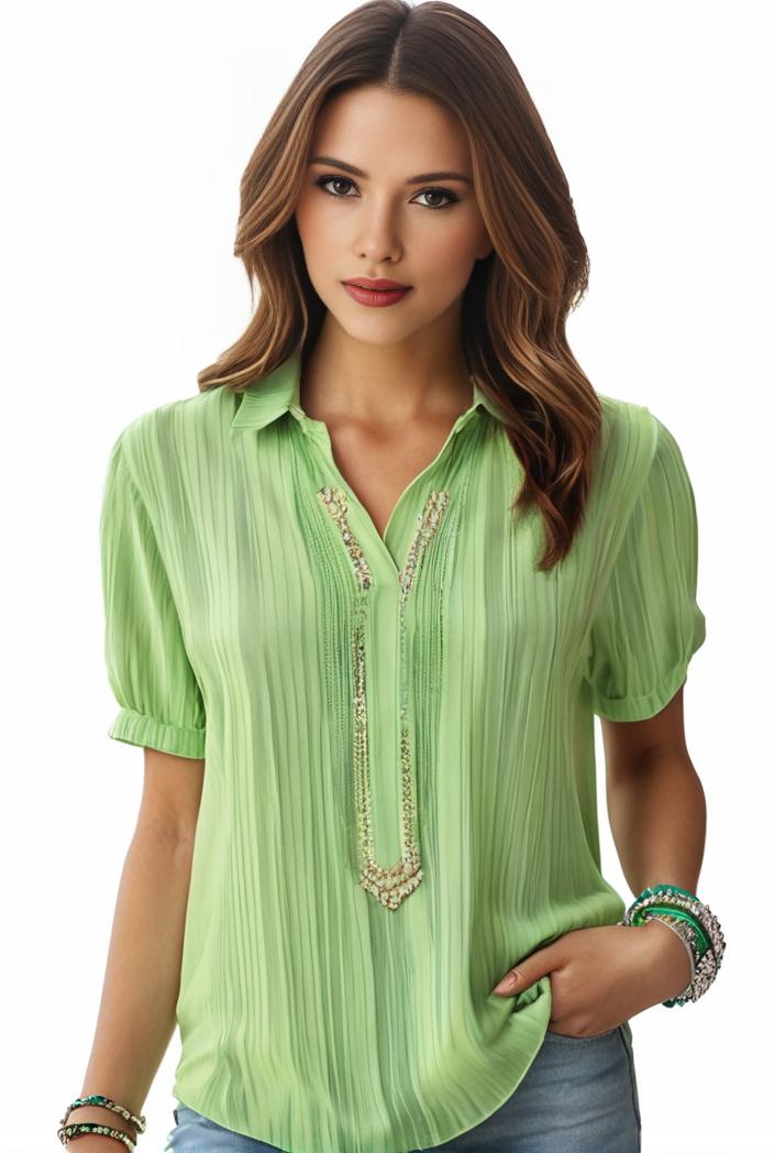 plus size elegant blouse women s plus solid contrast lace ribbed puff sleeve v neck shirt top 128306