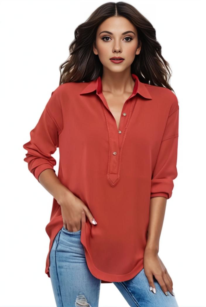 plus size formal shirt women s plus plain long sleeve turn down collar button up workwear shirt 129686