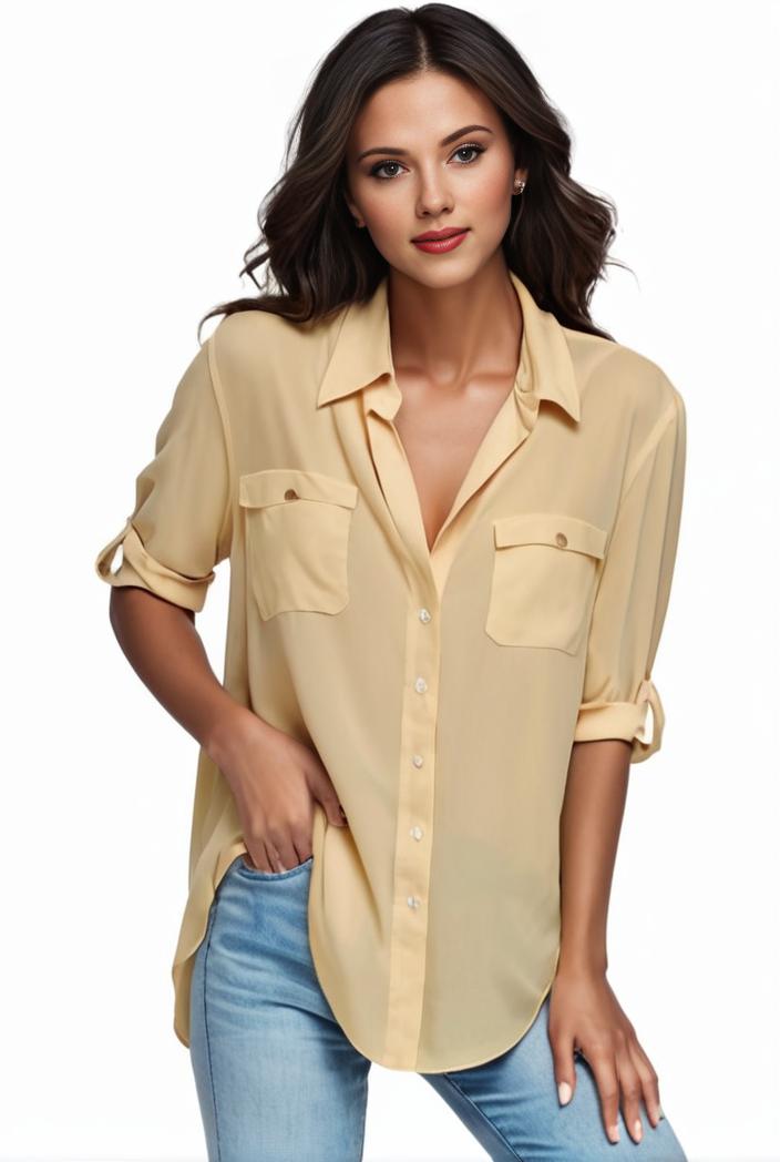 plus size formal shirt women s plus plain long sleeve turn down collar button up workwear shirt 129703