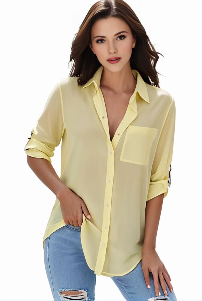 plus size formal shirt women s plus plain long sleeve turn down collar button up workwear shirt 129706