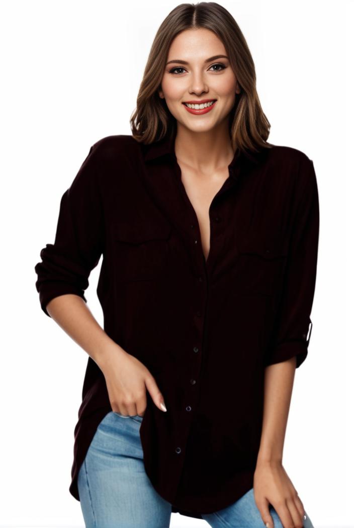 plus size formal shirt women s plus plain long sleeve turn down collar button up workwear shirt 129719